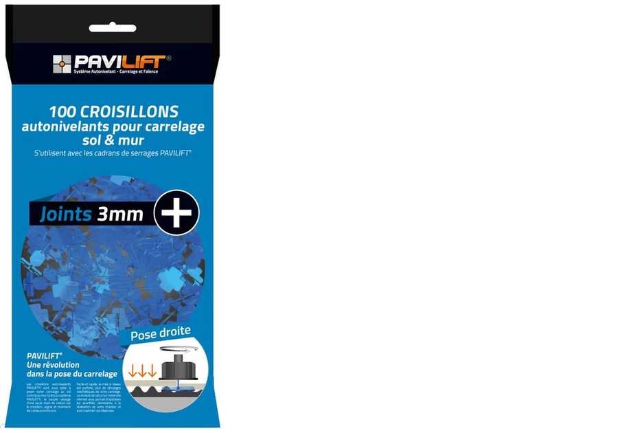 Kit croisillons autonivelants PAVILIFT pose de carrelage joint 3mm + -  Carrelages Dente